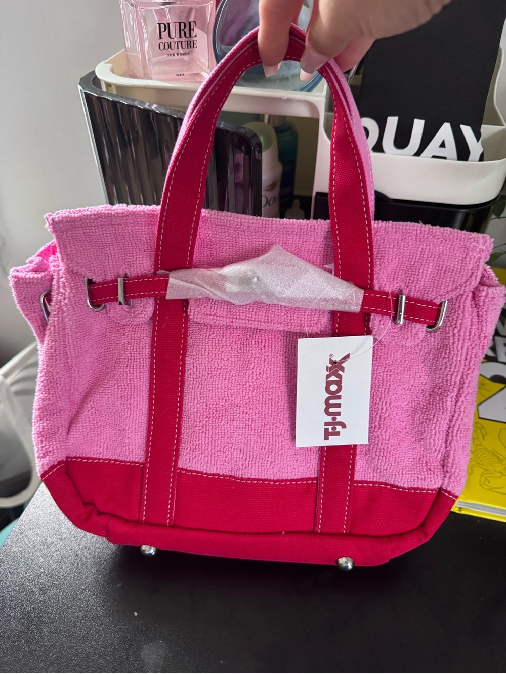 Viral TJ Maxx boatkin bag pink and red mini size